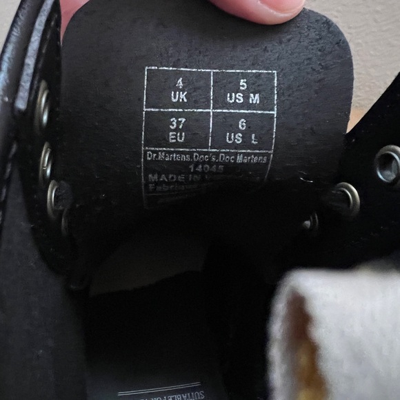 Dr. Martens Vegan 1460 Black Boots with Yellow Stitching - Picture 5 of 6